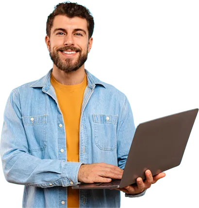 Hombre con laptop